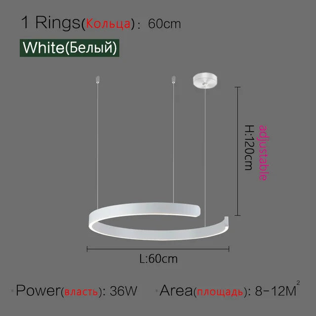 Nordic Ring LED Pendant Lamp Dimmable