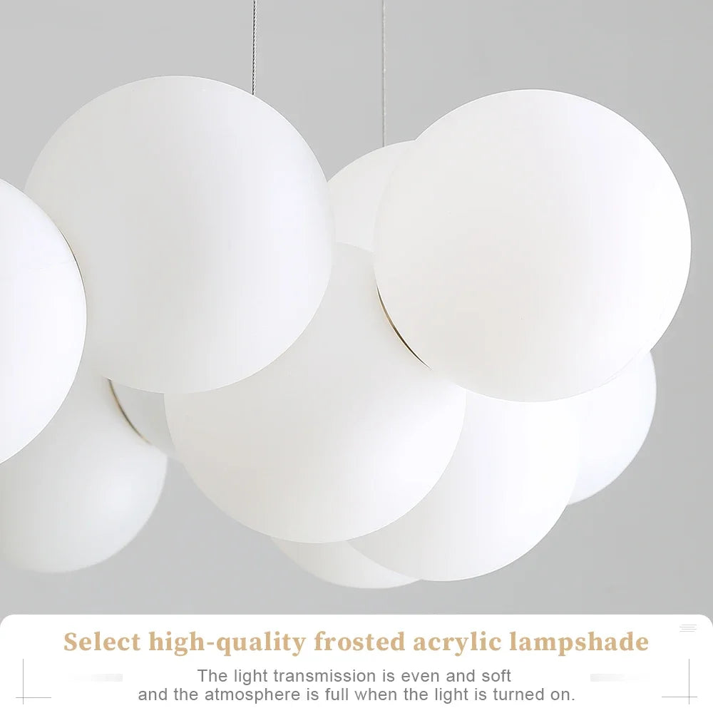 Nordic Modern White Bubble Pendant Chandeliers for Living RooM Dining Room Designer Round Ball Hanging Pendant Lights Bedroom