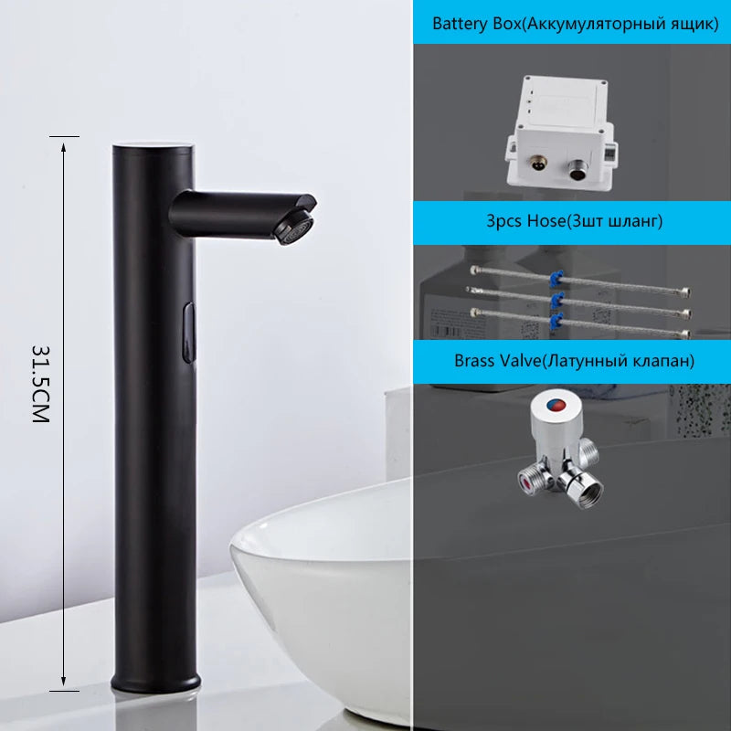 OXG Bathroom Automatic Touch Free Sensor Faucet Deck Mounted Basin Faucet Hot Cold Mixer Tap Bathroom Faucet Basin Sink Faucet