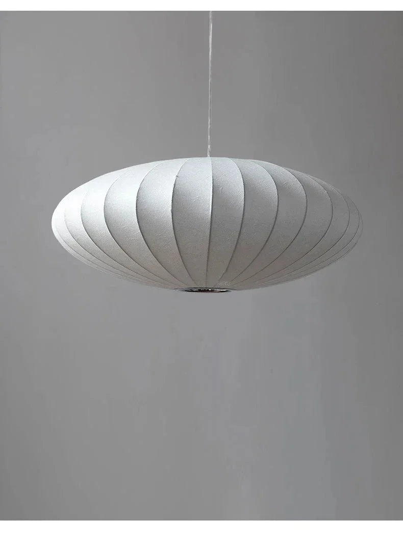 Japanese Wasbu-Sabi Style Handmade Silk Pendant Lamp