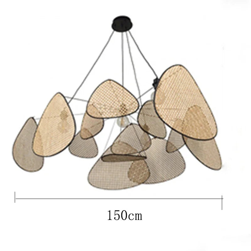 New Chinese Style Pendant Lights Black Rattan Suspension Luminaire for Restaurant Dining Room Home Decor Designer Light Fixtures