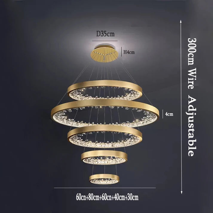 Modern Circle Rings Led Ceiling Chandelier