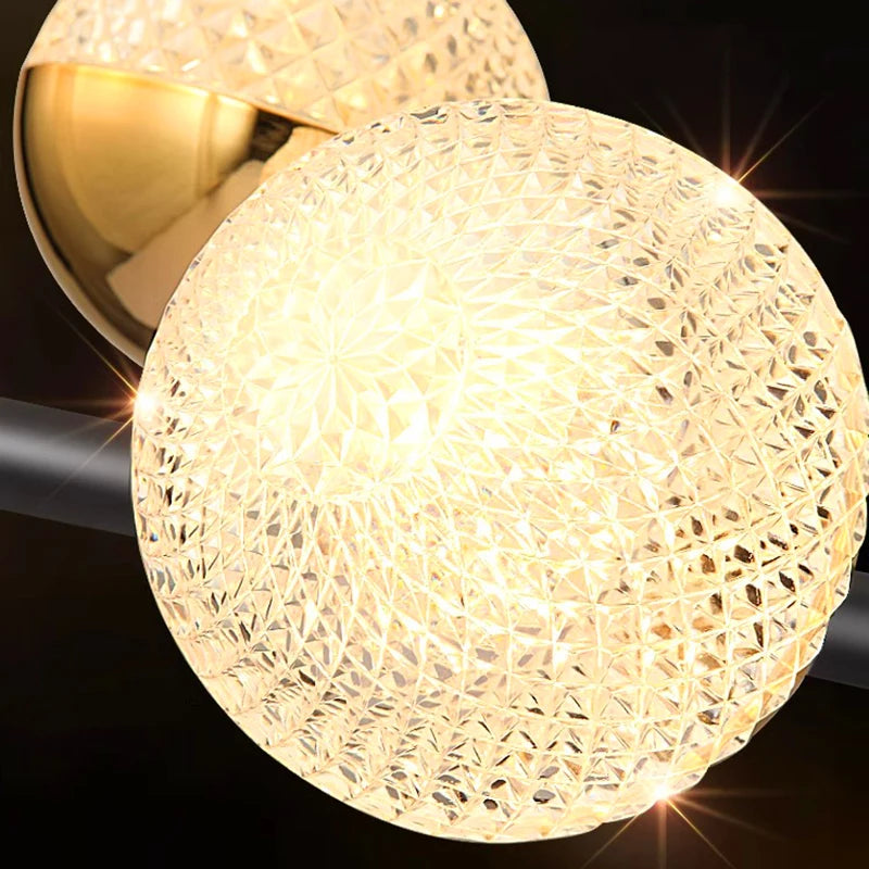 Modern Gold and Black Linear Nordic Chandeliers