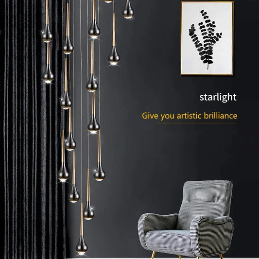 Modern Design Indoor Hanging Decoration Long Chandeliers For Living Room Kitchen Island Industrial Style Restaurant Pendant Lamp