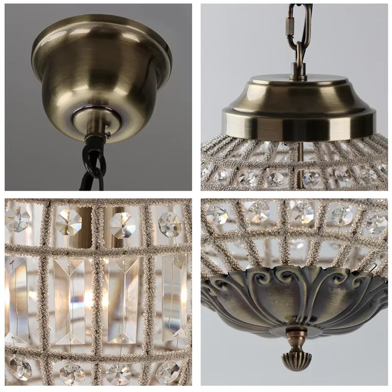 Tanaro Pendant Lamp Retro Vintage Royal Empire crystal light E27 For Living Room Bedroom Bathroom Hotel dining hanging lights