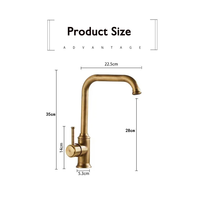 Black Kitchen Faucets Antique Bronze Faucet Kitchen Mixers Taps Cold And Hot Basin Sink Tap Water Mixers Antique Gold Chrome