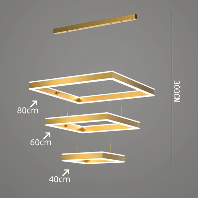 Nordic Square Tiered Chandelier