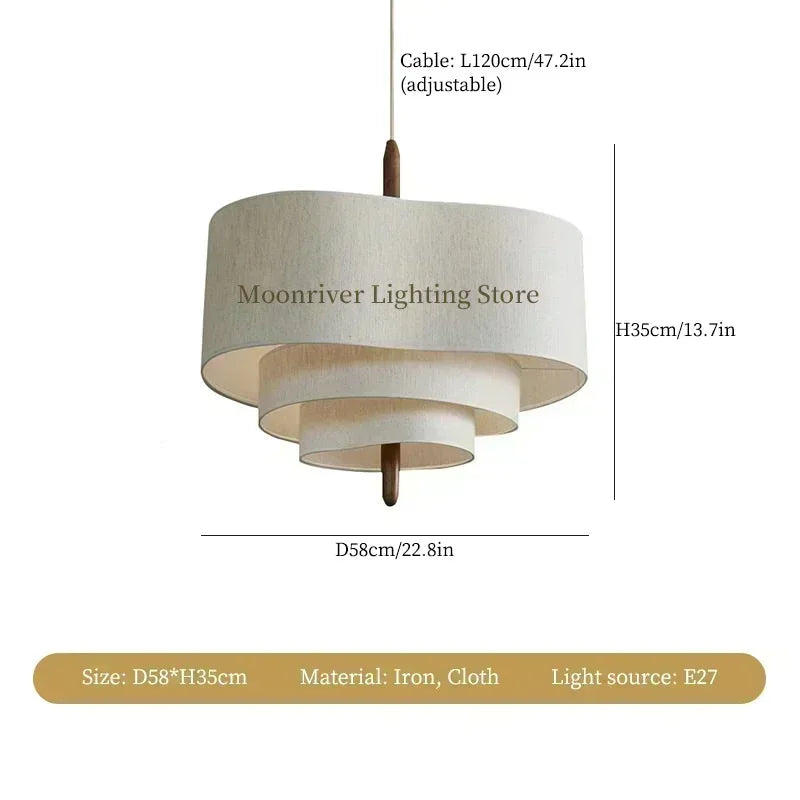 Wabi Sabi Led Ceiling Chandelier Japan Cloth Ceiling Lamp Living Room Kitchen Island Pendant Lights Home Decorations Lustre