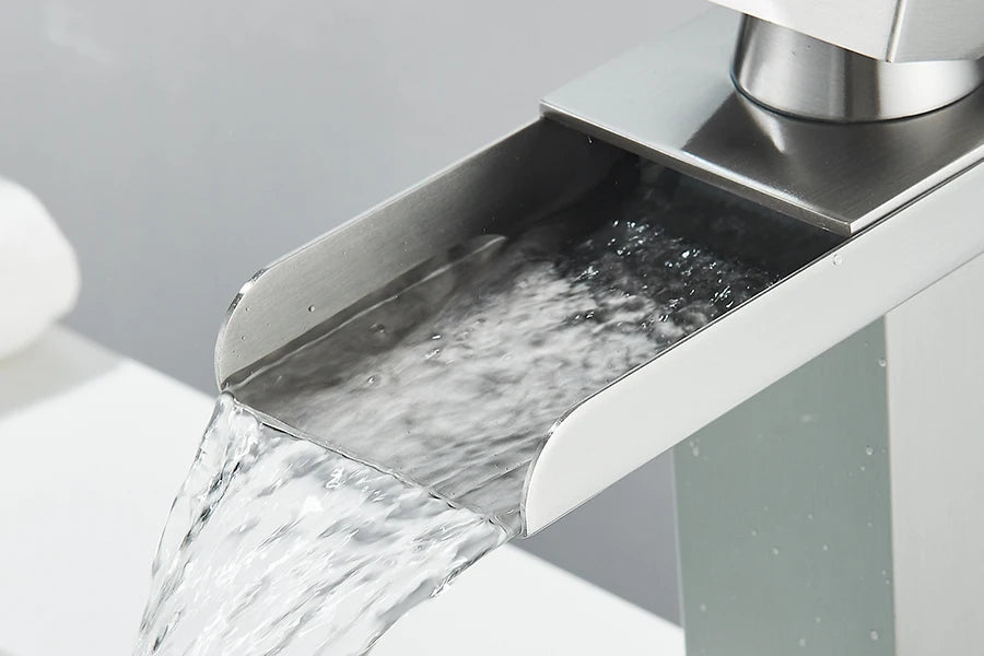 Waterfall Bathroom Sink Faucet Stainless Steel Basin Crane Tap For Bathroom Wash Basin Sink Mixer Tap