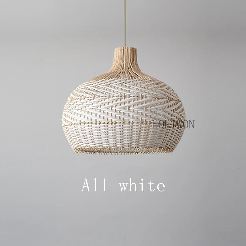 New Rattan Pendant Lights Creative Color Matching Rattan Lamp Chinese Style Luminaire for Dining Room Restaurant Suspension Lamp