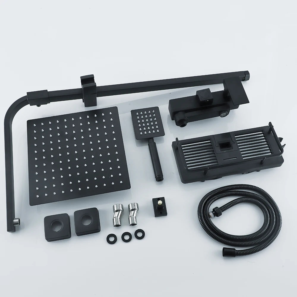 Long Spout Black Shower Faucet Cold Hot Multifunction 304 Stainless Steel Bathroom Bathtub Tap With Spray Bidet