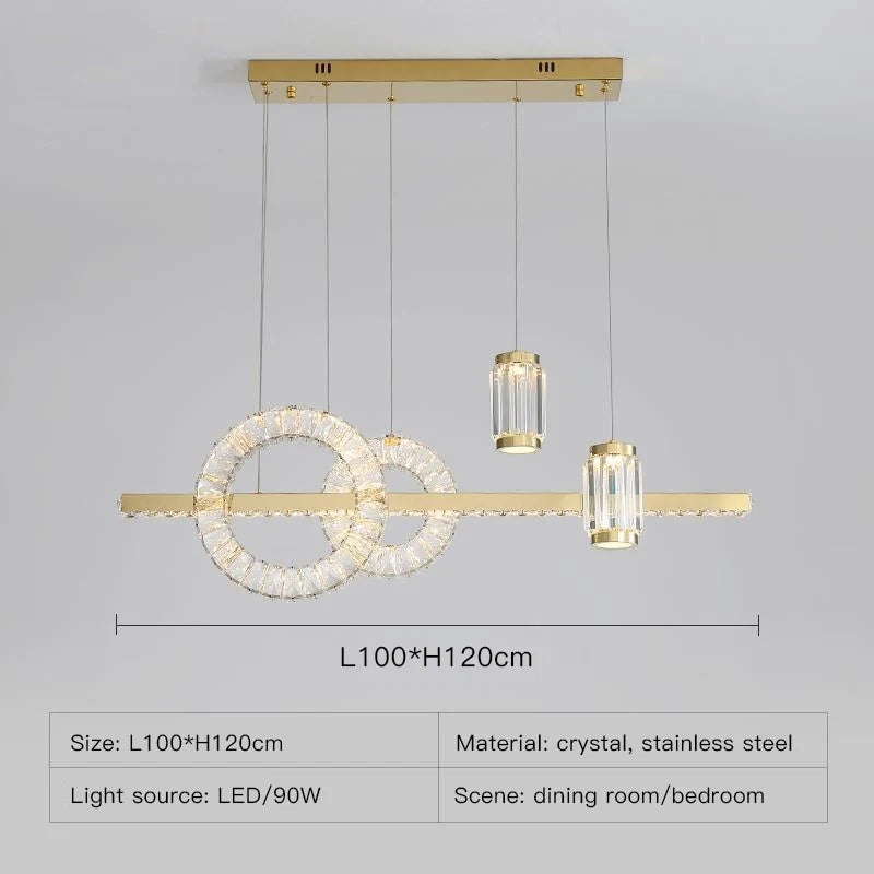 Light Luxury Modern Restaurant Led Chandelier Designer Creativity Is Suitable for Simple Table Lamp Bar Crystal Lamps.