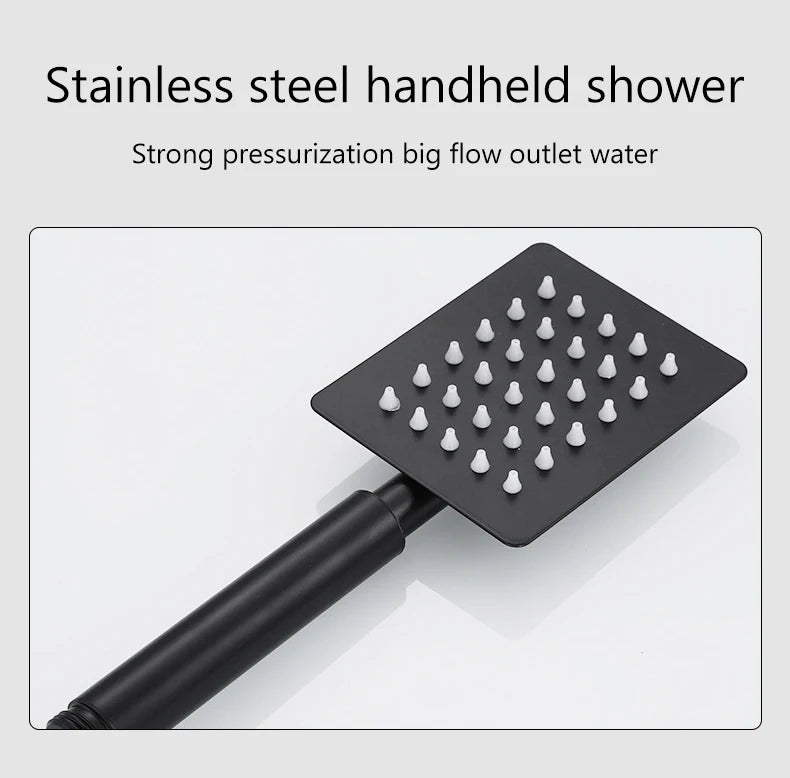 Black/Chrome Plating Bathroom Shower Set Household Copper  Faucet Wall-mounted Bathtub  Rain