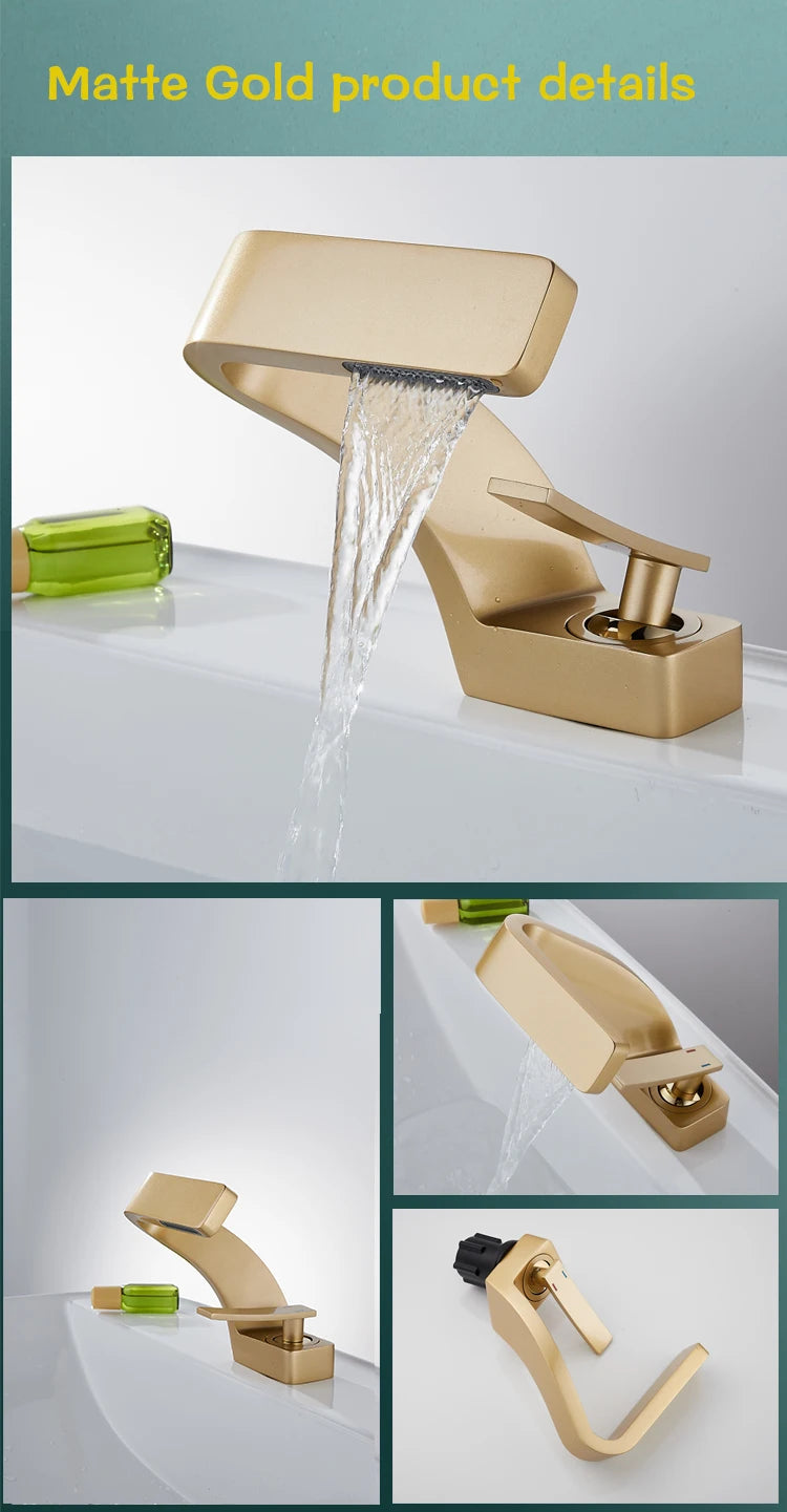 BAKALA Bathroom Deck Mounted Basin Faucet Black Sink Tap Single Hole Water Tap Hot and Cold Mitigeur Salle De Bain Mixer Faucet