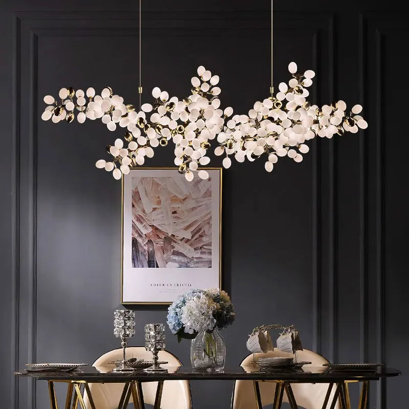 Modern Multi-Bulb Brushed Stainless and Glass Pendant Lights