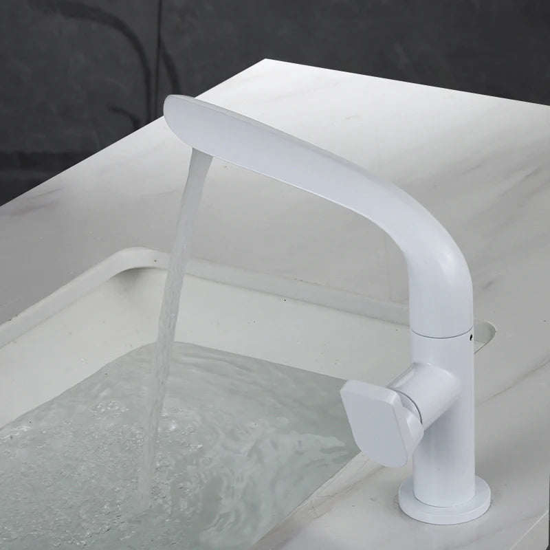 Tuqiu Brushed Gold Basin Faucet Brass Bathroom Faucet Mixer Tap Gold Wash basin Faucet Single Handle Hot & Cold Lavotory Faucet