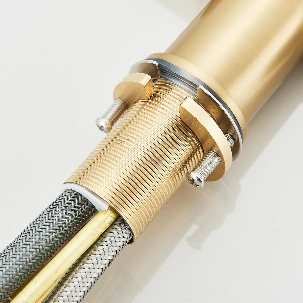 Gold Filter Kitchen Faucets Dual Spout Pull Out Kitchen Sink Water Tap Hot Cold Purification Water Crane for Kitchen