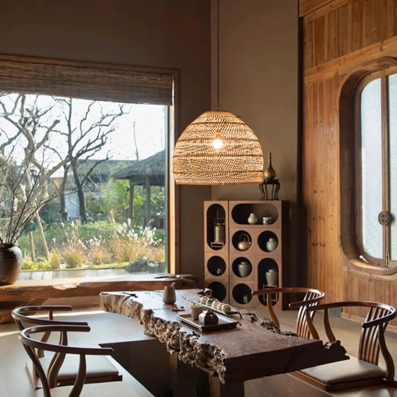 Chinese Style Handmake Rattan Lamp