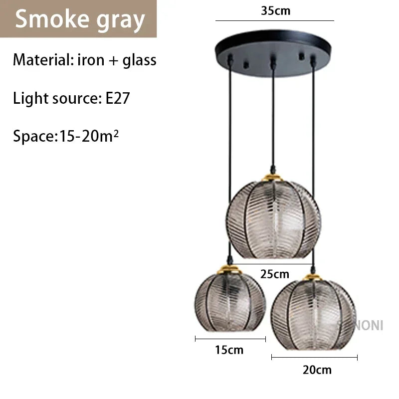 Nordic Modern Striped Glass Chandelier