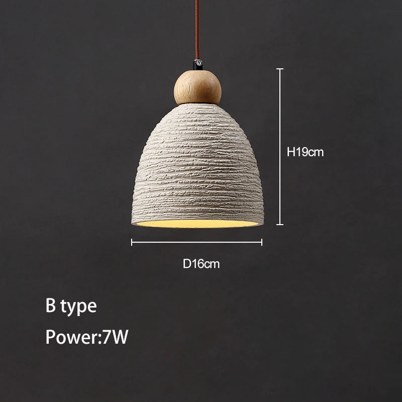 Led Pendant Light Bedroom Bedside Chandelier High Concrete Cement Ceiling Hanging Lamp Restaurant Bar Art Loft Designer Lighting