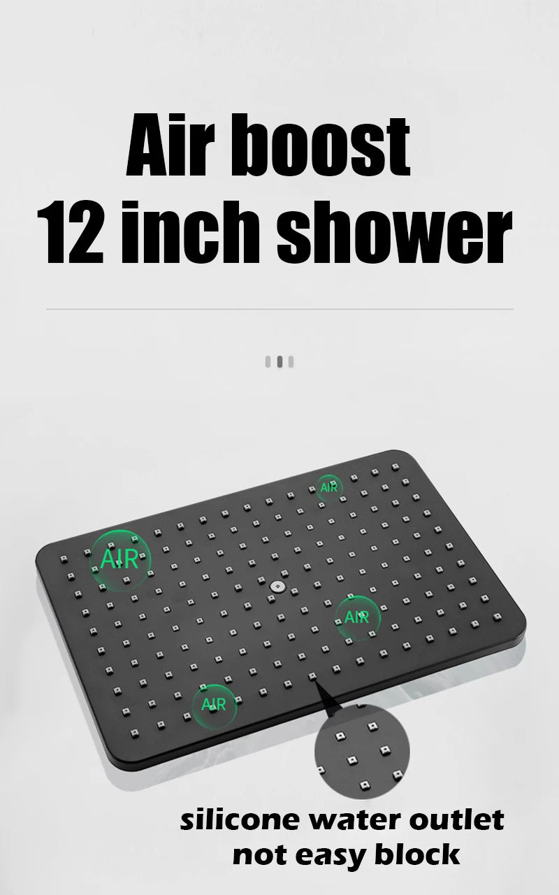 Bathroom Shower Set Black Gold Rain Shower Faucet Thermostatic Digital Display Shower Mixer Taps Copper Shower Systems for Bath