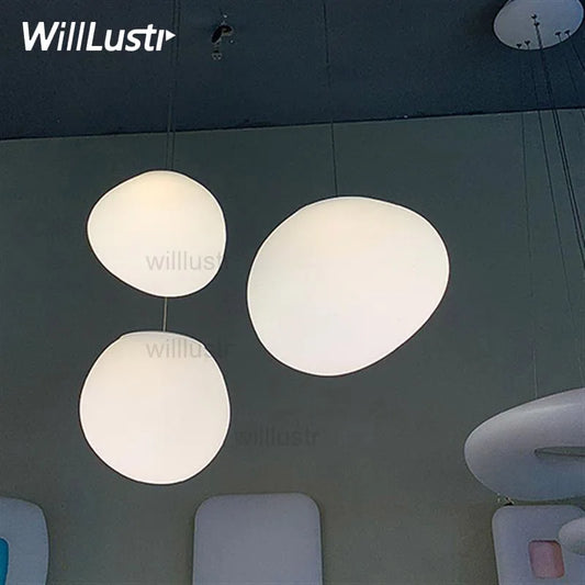 Glass Pendant Lamp Irregular Stonelike Suspension Light Hotel Lobby Mall Hall Villa Stair Living Room Hanging Ceiling Chandelier