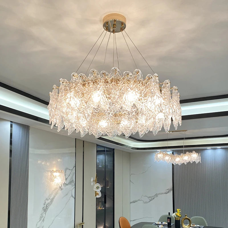 Luxury Single Tier Glass Crystal Lamp Chandelier