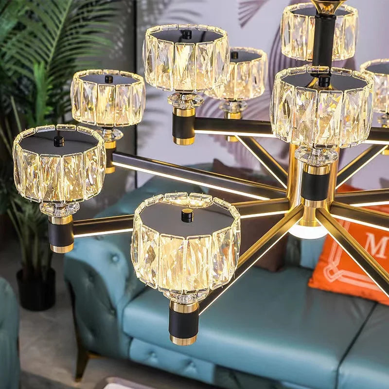 Nordic LED Luxury Living Room in Gold and Black
