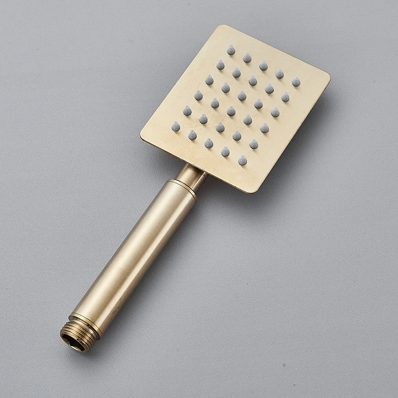 Brushed Golden Shower Faucet Bathroom Rainfall Shower Set Wall Mount