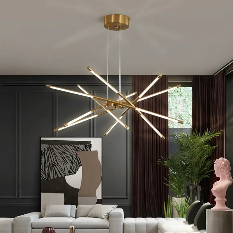 LED Linear Chandelier with Remote Dimmer
