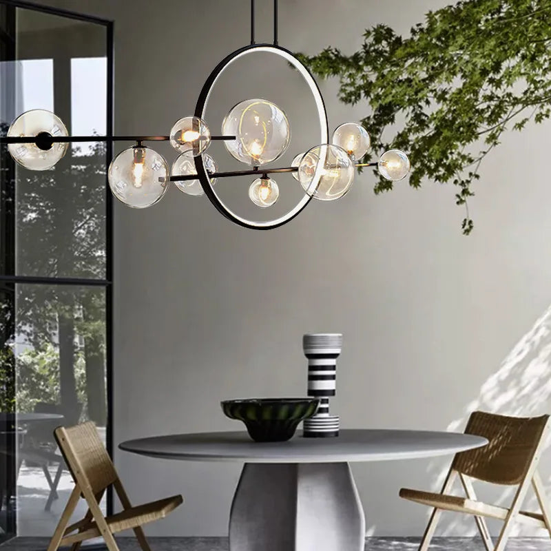 Artpad LED Pendant Lights Lamps for Ceiling Suspension Lamp Glass Ring Light Hanging Lamps for Ceiling Dining Room