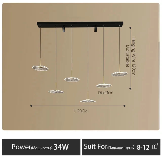 LED Lotus Leaf Restaurant Chandelier