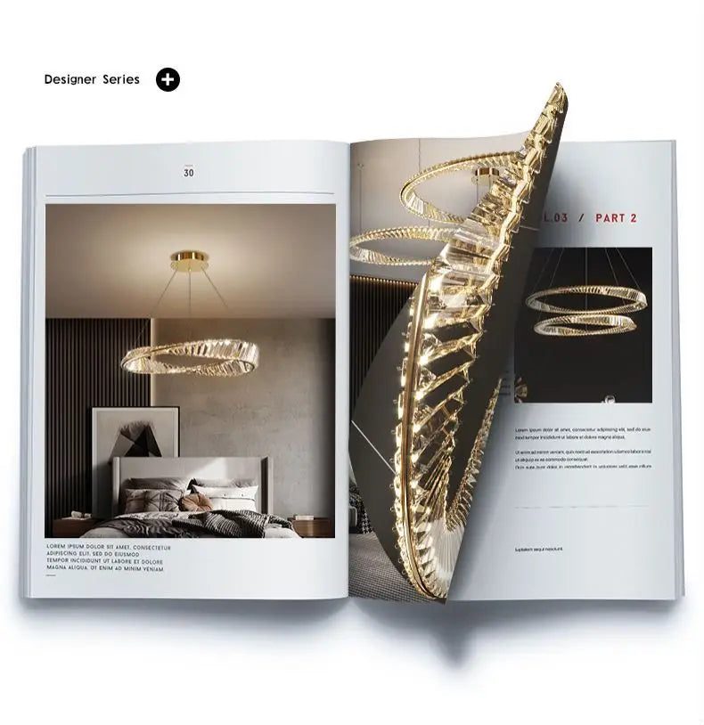 Modern Gold Ring Remote Dimmable Luxury Pendant Light