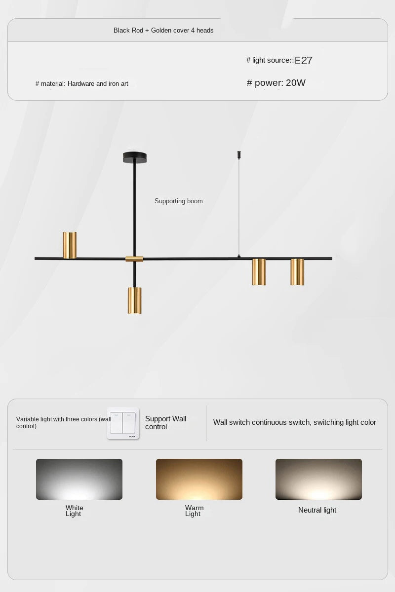 Kitchen Hanging Ceiling Lamps Simple Modern Style Long Chandelier LED Living Room Pendant Light Fixture Dining  Bar Counter Lamp