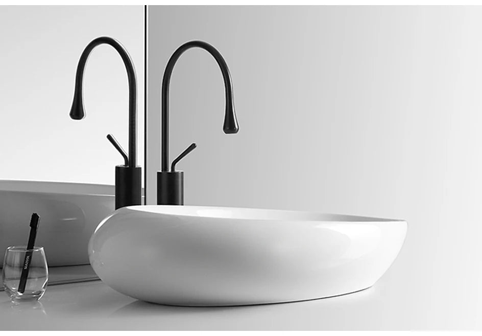 VGX Bathroom Faucets High Basin Mixer Sink Tall Faucet Gourmet Washbasin Taps Water Tap Hot Cold 360 Tapware Crane Brass Black