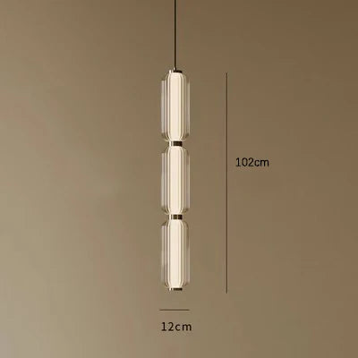 Postmodern minimalist long glass pendant lamp Restaurant bedside light American retro exhibition hall sample room pendant lamp