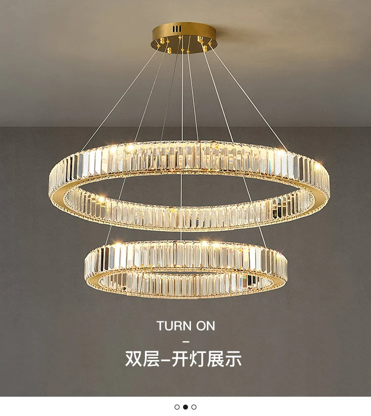 Crystal Chandelier in Simple Stainless Steel or Gold