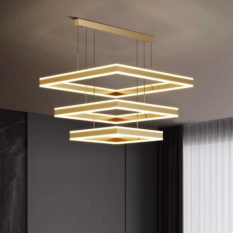 Nordic Square Tiered Chandelier