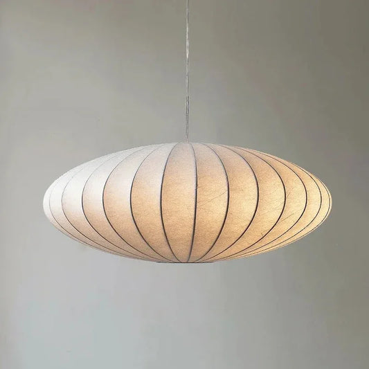 Japanese Wasbu-Sabi Style Handmade Silk Pendant Lamp