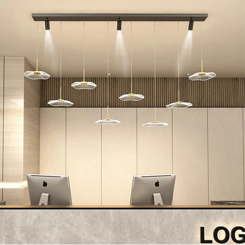 LED Lotus Leaf Restaurant Chandelier