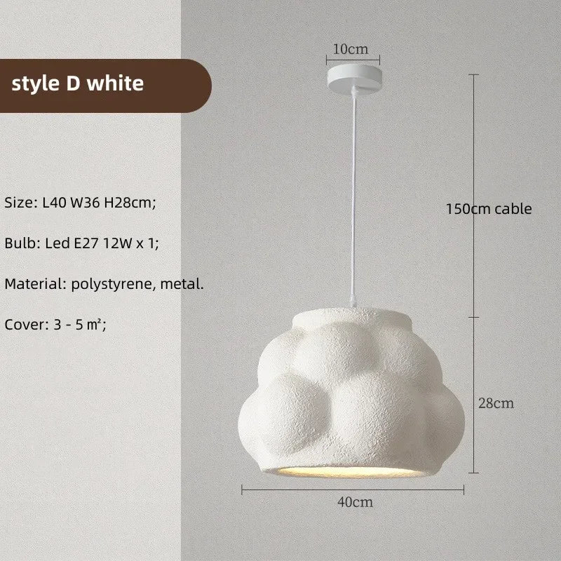 Nordic Dining Room Wabi Sabi Pendant Lights  Led Hanging Lighting Minimalism Suspend Bedroom Home Decor Indoor Lamps Fixtures