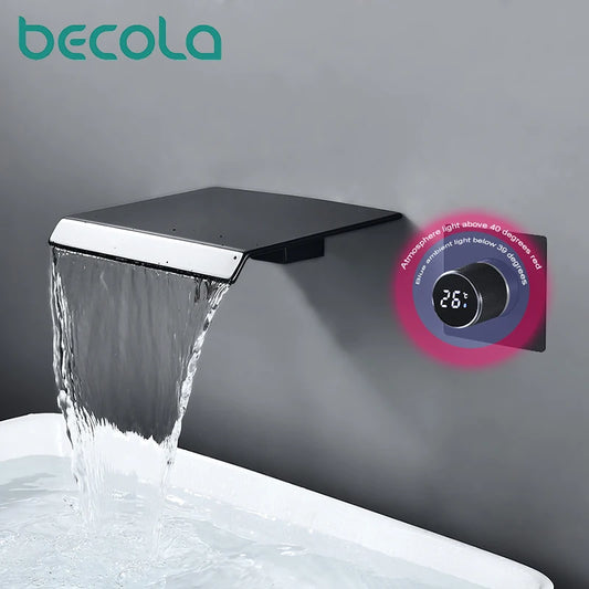 Digital display concealed in wall mounted basin, wash basin faucet  Faucet Single Handle Hot Cold Washbasin Basin Sink Faucet