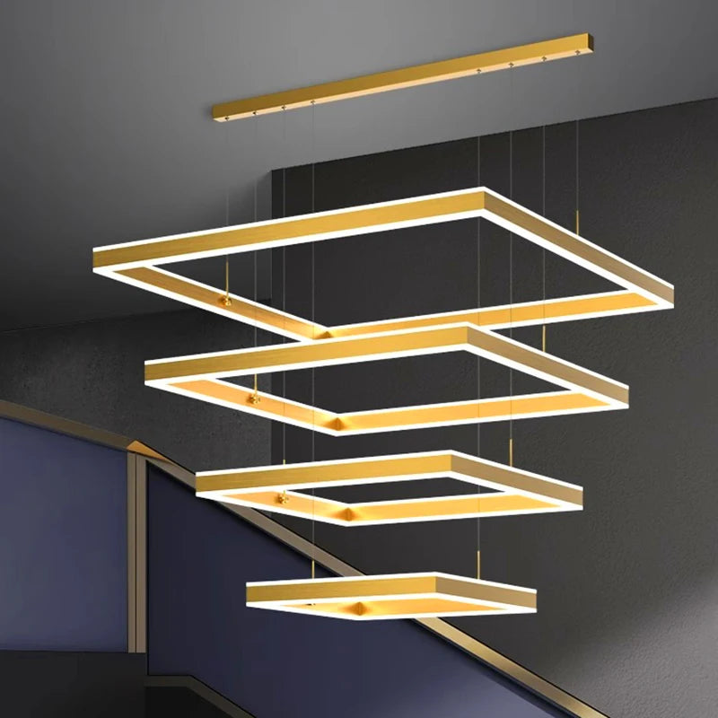 Nordic Square Tiered Chandelier