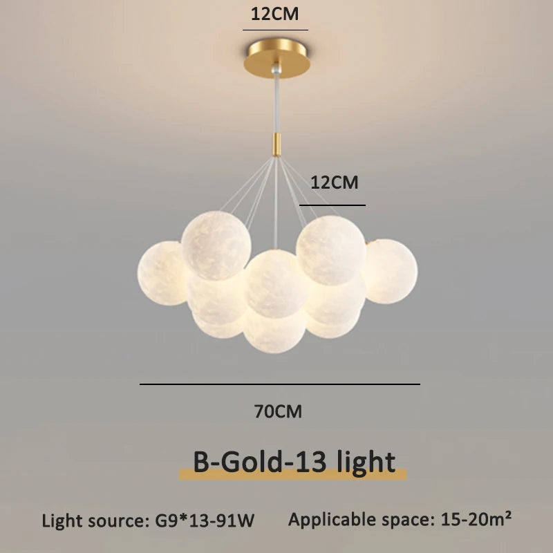 Children Chandelier Lights for Bedroom Living Room Lighting Modern Bubble Pendant Lamps 3D Printing Moon Sconces Remote Control
