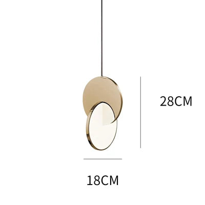 Acrylic Stainless steel mirror round LED Pendant Light artistical Simple design Cross shape pendant lamp Indoor decoration light