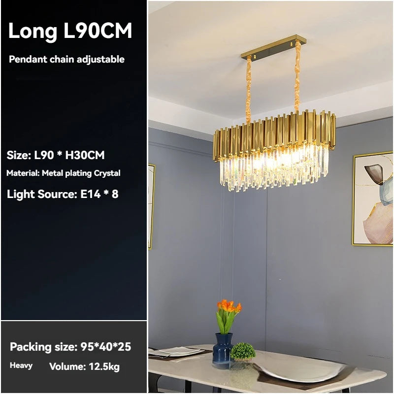 Gold Crystal LED Chandelier Lighting