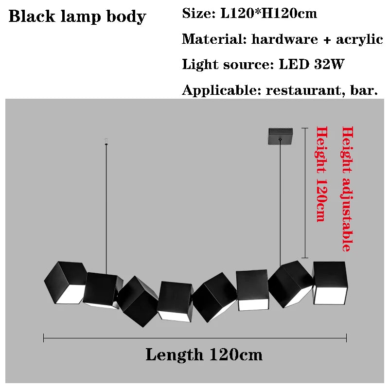 Dining Table Room Chandelier Modern Simple Nordic Light Luxury Long Bar Hanging Lamp Fashion Home Decor Indoor Pendant Lighting