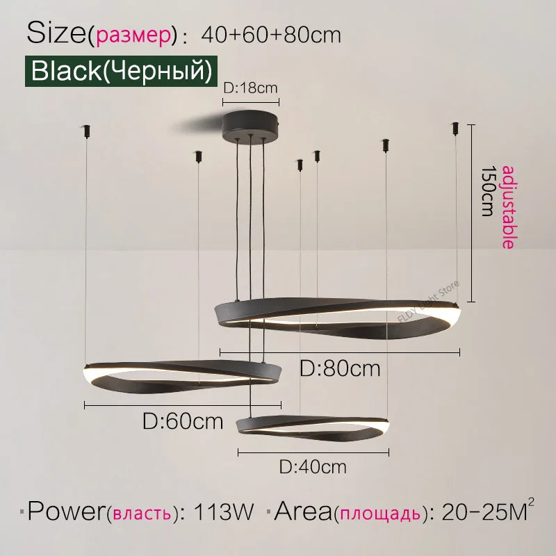 Living Room Chandelier Nordic pendant lamp Modern Dining room Chandelier  Ring Lamp Bedroom Restaurant Lamps LED Ceiling lights