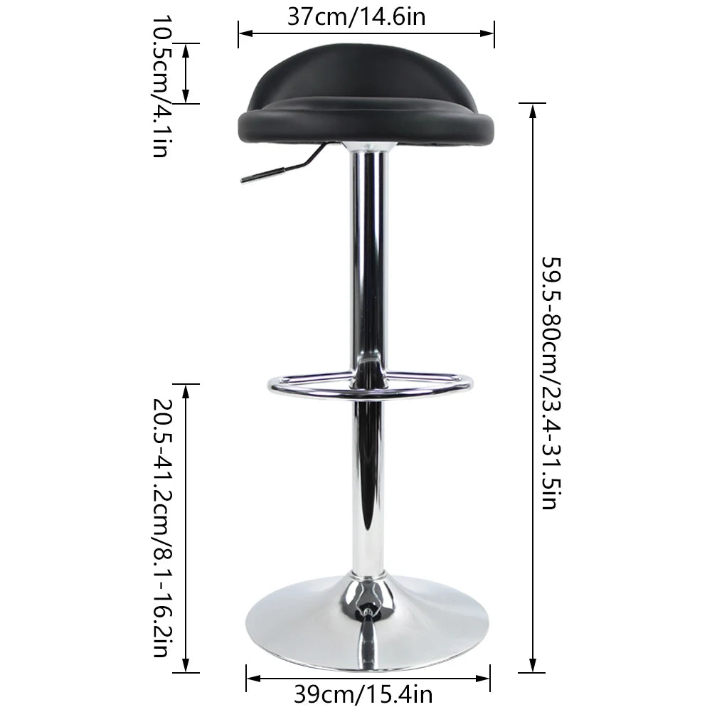 PU Leather Adjustable Bar Stool with Back Rest Height