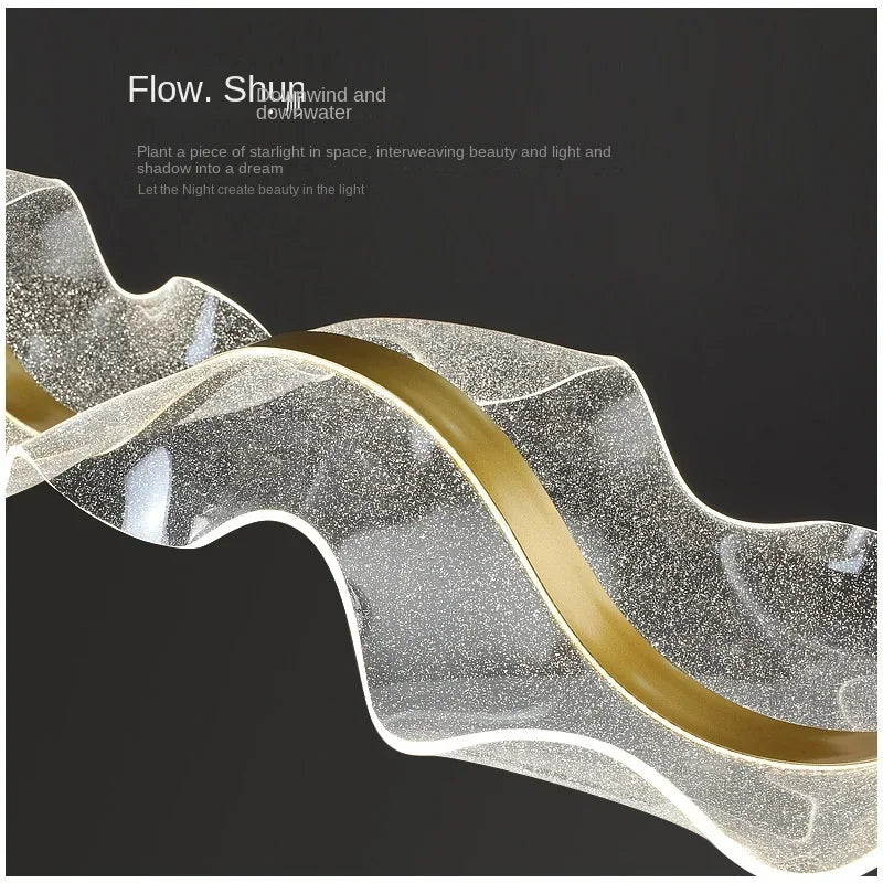 Nordic Acrylic Gold Wave Led Pendant Lamps
